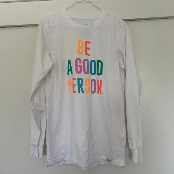 Be A Good Person Long Sleeve Cotton T-shirt (unisex) - Picture 1 of 6